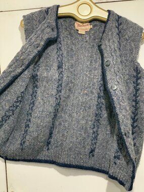 VINTAGE WOOLRICH CHUNKY KNIT WOOL BLEND VESTS SIZE M